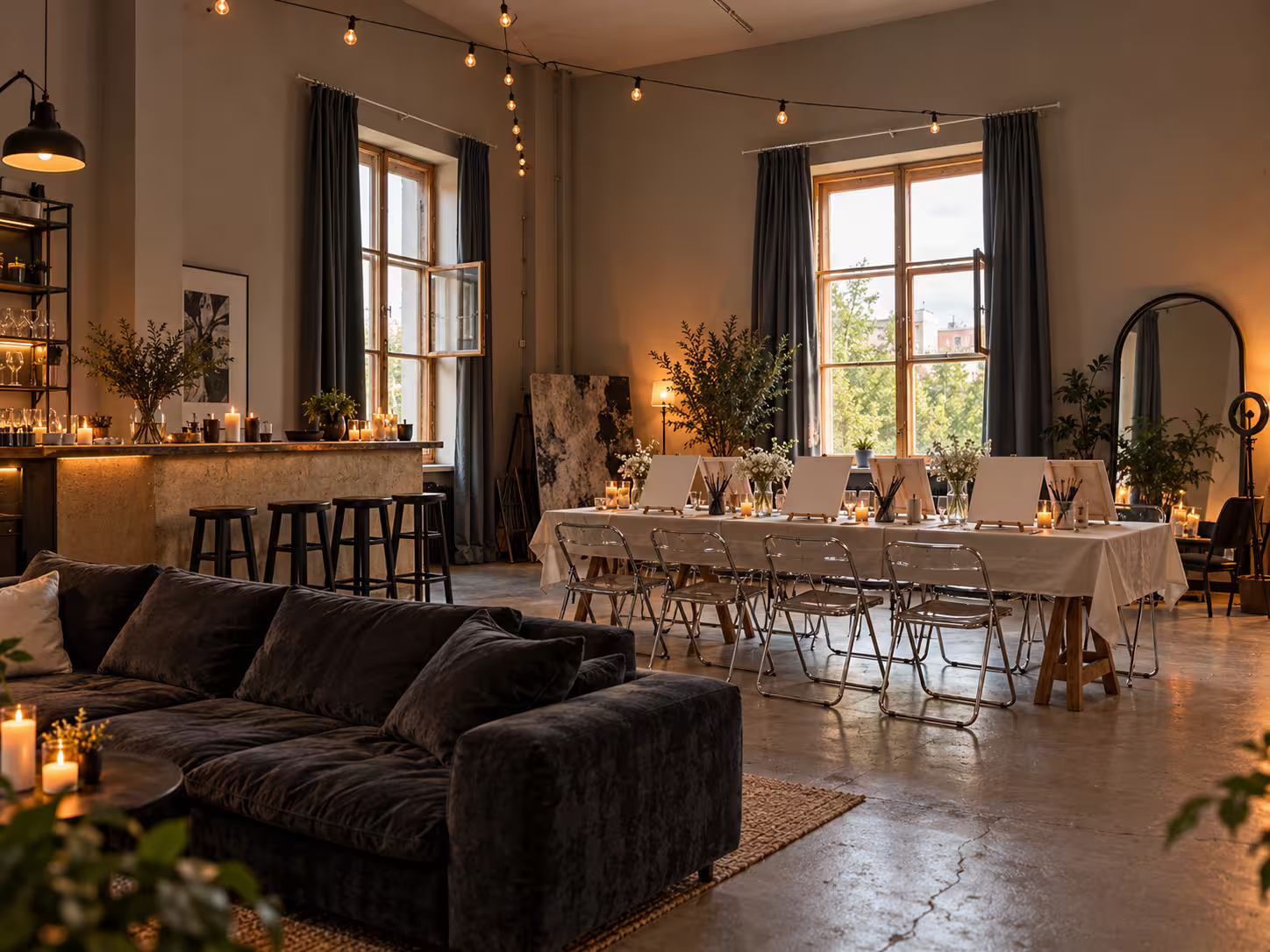 uyutnaya-loft-studiya-s-masterskoj-i-svechami
